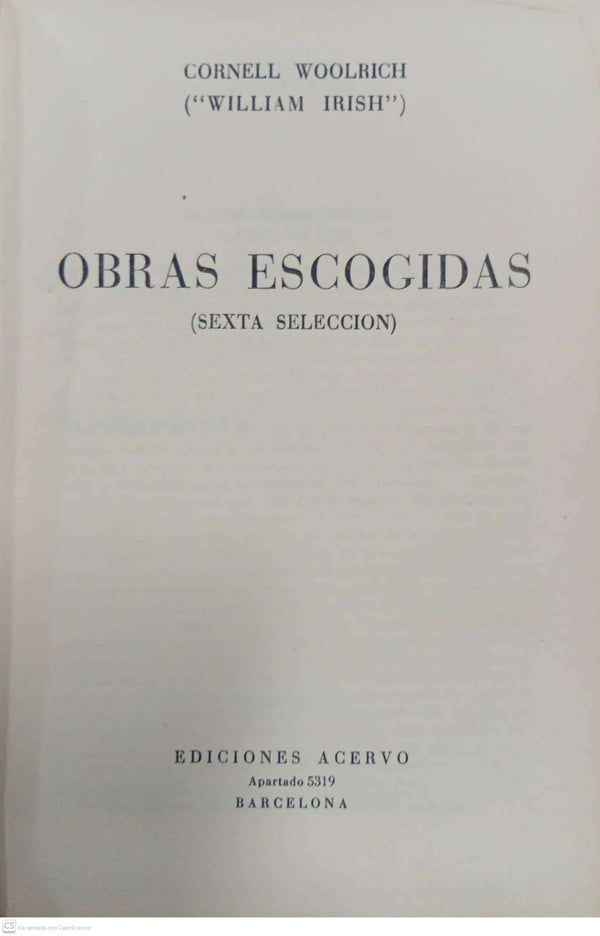 Obras escogidas. Sexta Coleccion