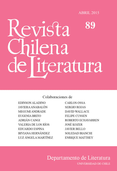 Revista Chilena de literatura numero 89 abril 2015