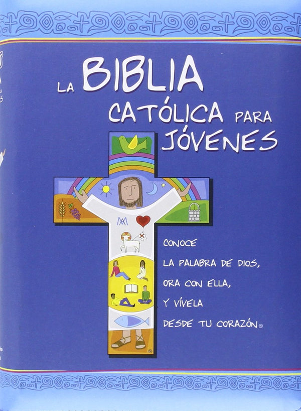 La Biblia Católica para Jóvenes: edición dos tintas - Junior [símil piel azul con cremallera]