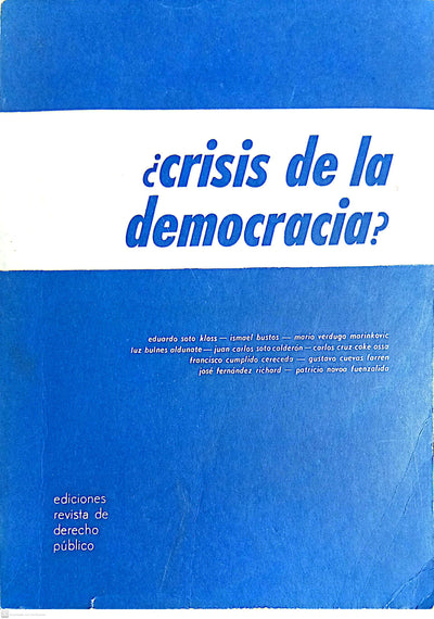 ¿crisis de la democracia?