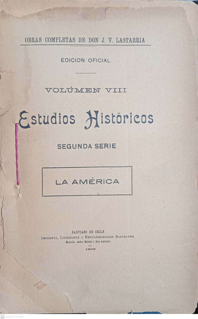ESTUDIOS HISTORICOS - SEGUNDA SERIE - VOL VIII