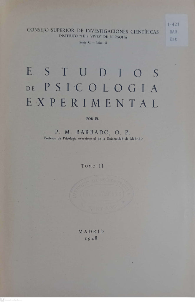 Estudios de Psicologia Experimental - tomo II