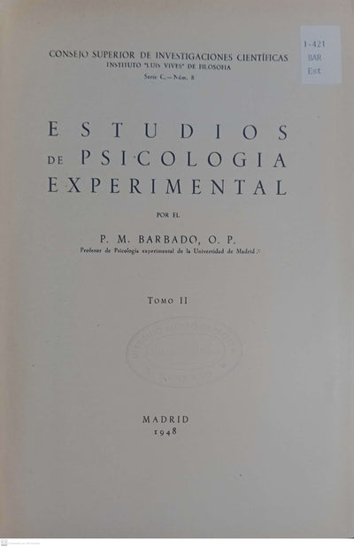 Estudios de Psicologia Experimental - tomo II
