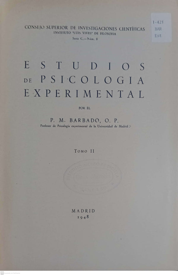 Estudios de Psicologia Experimental - tomo II