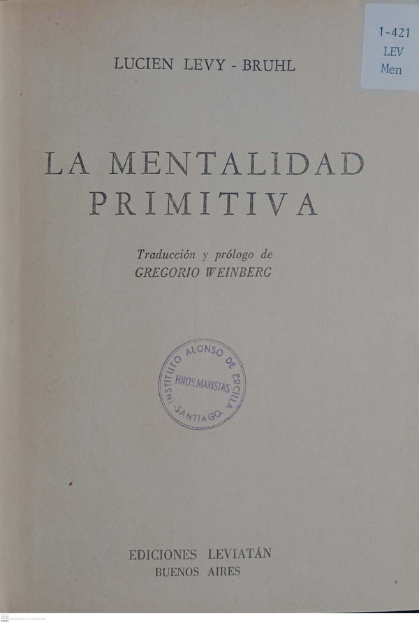 La Mentalidad Primitiva