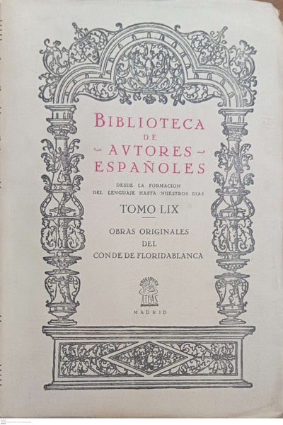 BIBLIOTECA DE AUTORES ESPAÑOLES DESDE LA FORMACION DEL LENGUAJE HASTA NUESTROS DIAS - Tomo LIX