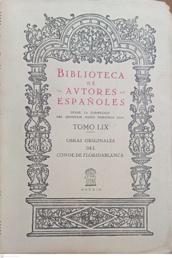 BIBLIOTECA DE AUTORES ESPAÑOLES DESDE LA FORMACION DEL LENGUAJE HASTA NUESTROS DIAS - Tomo LIX