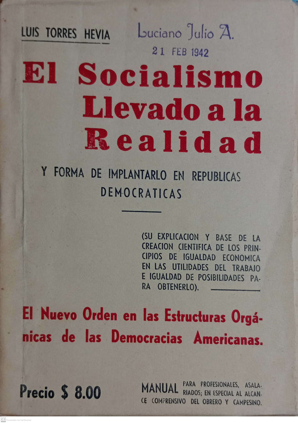 EL socialismo llevado a la realidad. Formas de implantarlo en las republicas democrativas