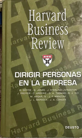 Harvard Business Review. Dirigir Personas En La Empresa