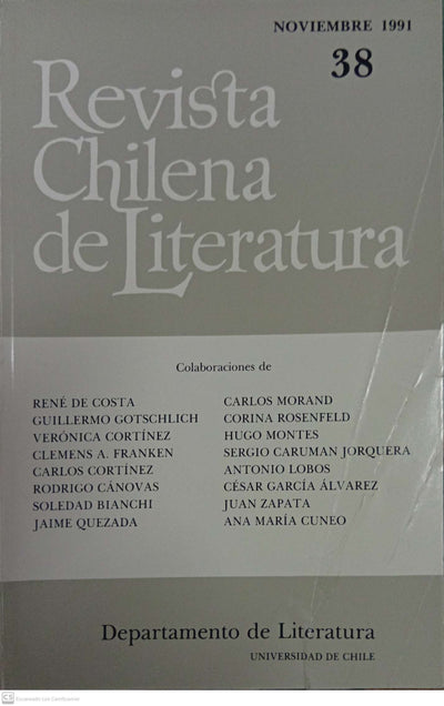 Revista Chilena de Literatura, Núm. 38