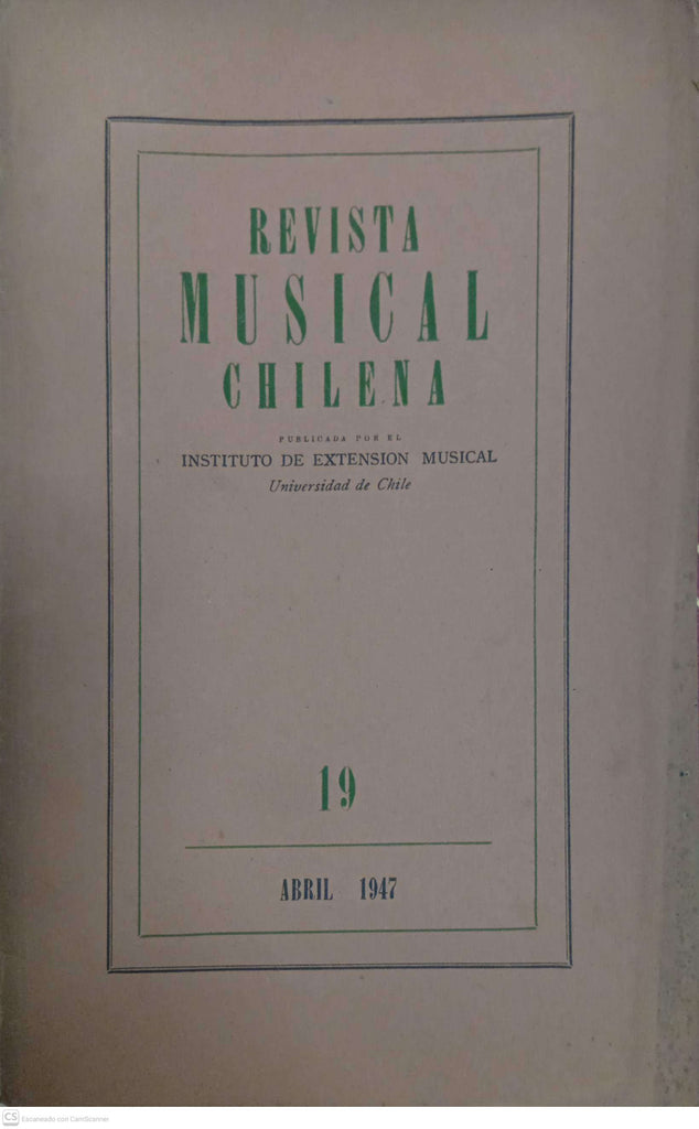 Revista Musical Chilena — Número 19