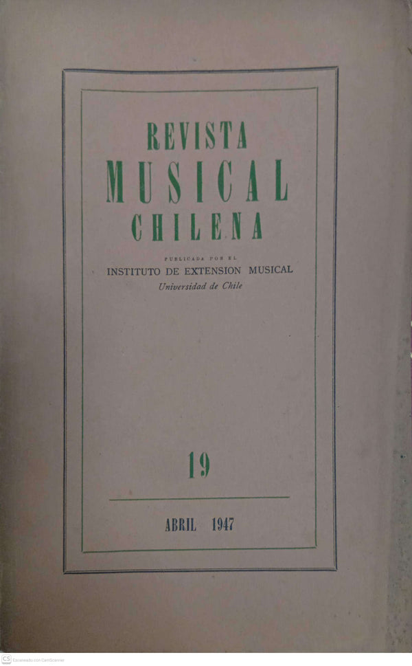 Revista Musical Chilena — Número 19