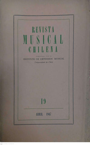 Revista Musical Chilena — Número 19