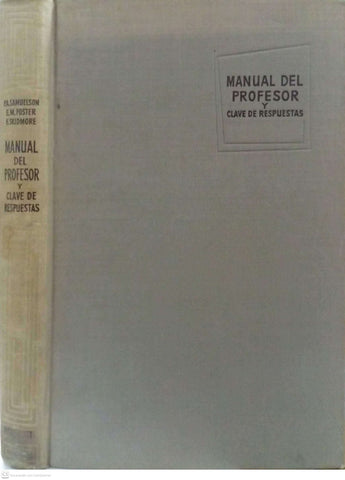 Manual del Profesor y Clave de Respuestas