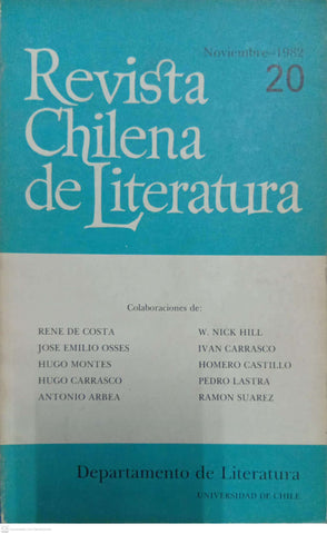 Revista Chilena de Literatura Nº 20 (Noviembre 1982)
