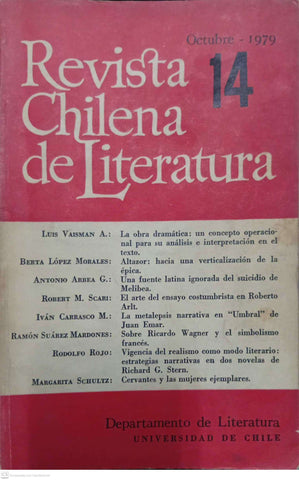 Revista Chilena de Literatura Nº 14 (Octubre 1979)