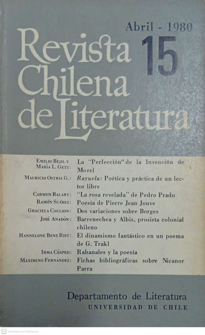 Revista Chilena de Literatura Nº 15 (Abril 1980)