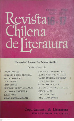 Revista Chilena de Literatura Nº 16–17 (Octubre 1980)