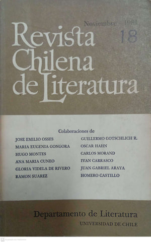 Revista Chilena de Literatura Nº 18 (Noviembre 1981)