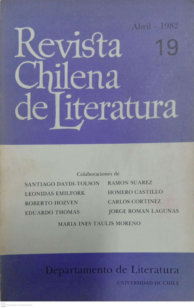 Revista Chilena de Literatura Nº 19 (Abril 1982)