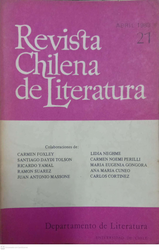 Revista Chilena de Literatura Nº 21 (Abril 1983)