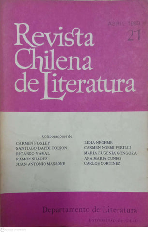 Revista Chilena de Literatura Nº 21 (Abril 1983)
