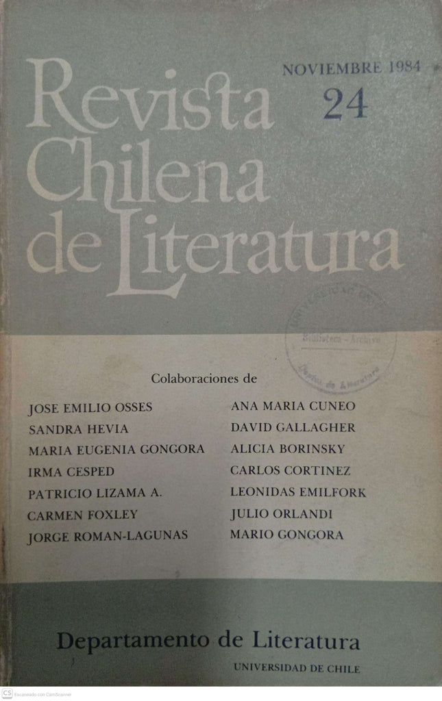 Revista Chilena de Literatura Nº 24 (Noviembre 1984)