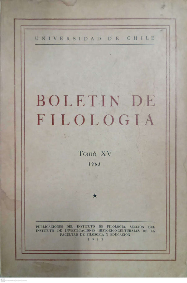 Boletín de Filología. Tomo XV