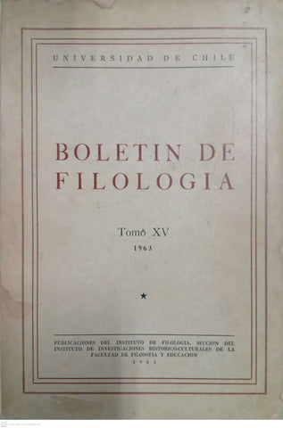 Boletín de Filología. Tomo XV