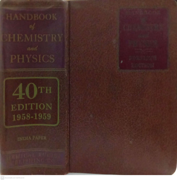 Handbook of Chemistry and Physics – 40th Edition (1958–1959)
