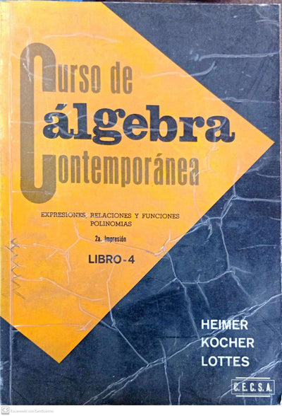 Curso de álgebra contemporánea. Libro 4: Expresiones, relaciones y funciones polinomias.