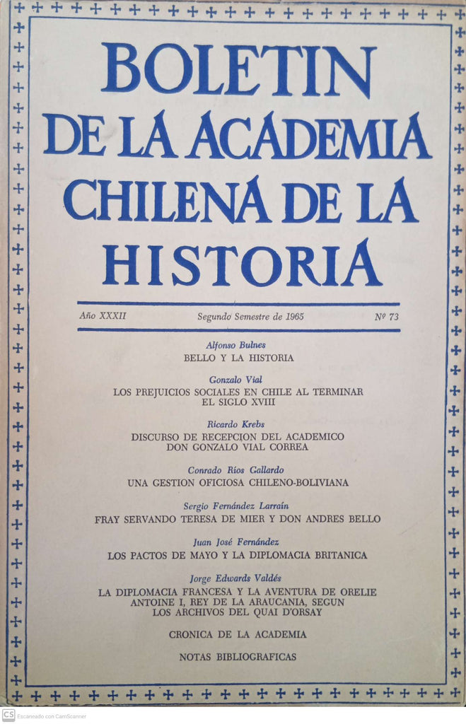 Boletín de la Academia Chilena de la Historia, Número 73