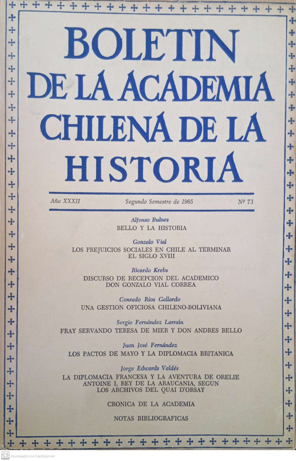 Boletín de la Academia Chilena de la Historia, Número 73