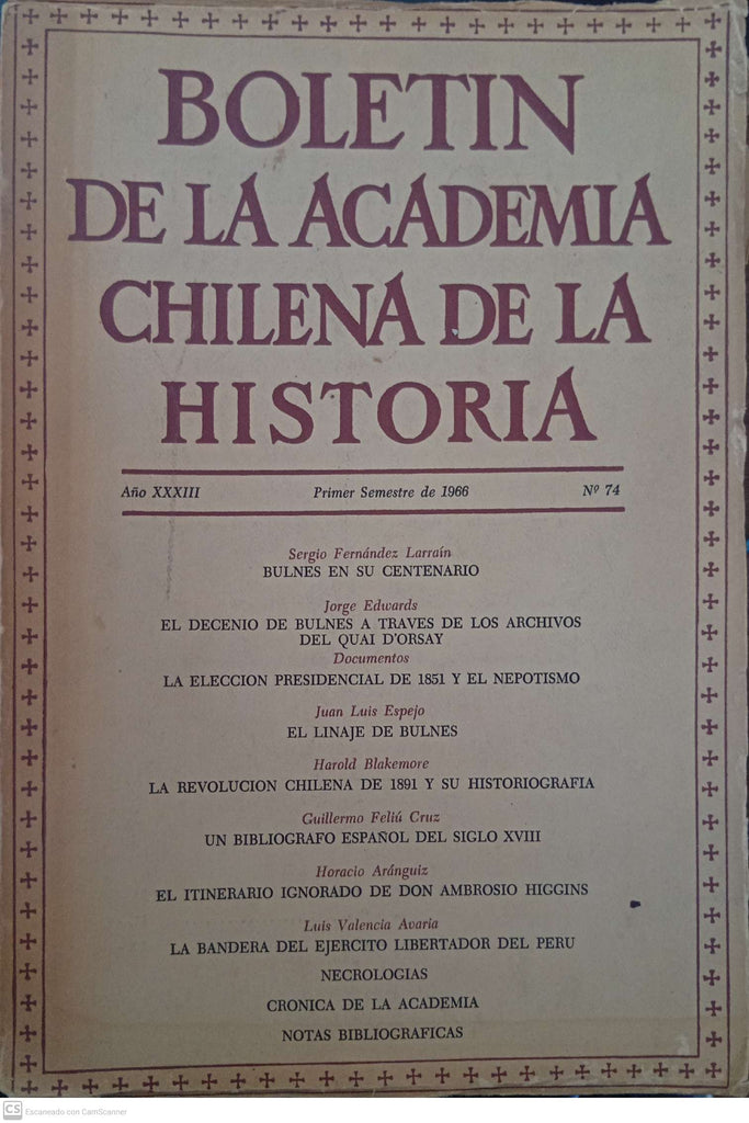 Boletín de la Academia Chilena de la Historia, Número 74