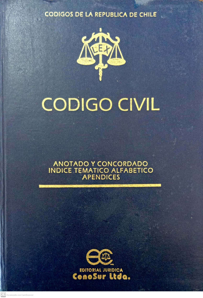 Código Civil de la República de Chile. Anotado y concordado. Índice temático alfabético. Apéndices