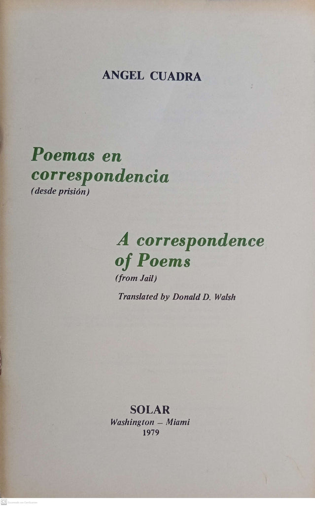 POEMAS EN CORRESPONDENCIA (Desde Prision)