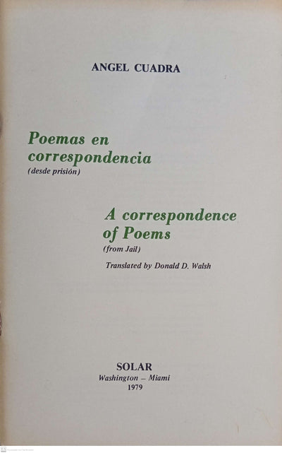 POEMAS EN CORRESPONDENCIA (Desde Prision)