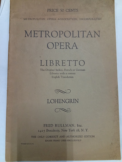 Lohengrin (Libretto – Metropolitan Opera)