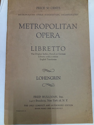 Lohengrin (Libretto – Metropolitan Opera)