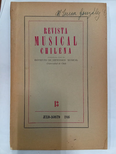 Revista Musical Chilena — Nº 13 (julio-agosto 1946)