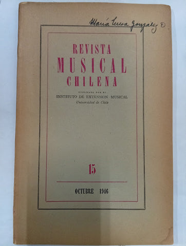 Revista Musical Chilena — Nº 15 (octubre 1946)