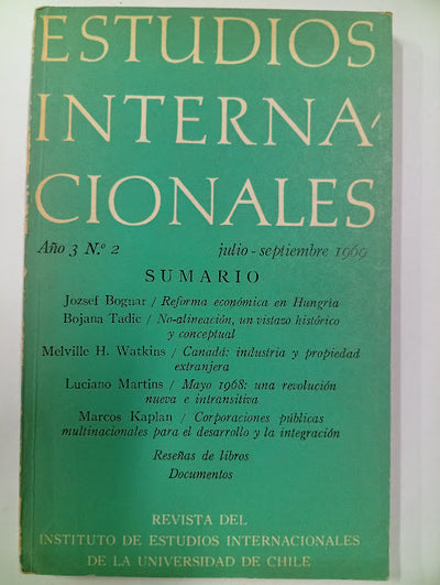 Estudios Internacionales – Año 3 Nº 2 (julio–septiembre 1969)