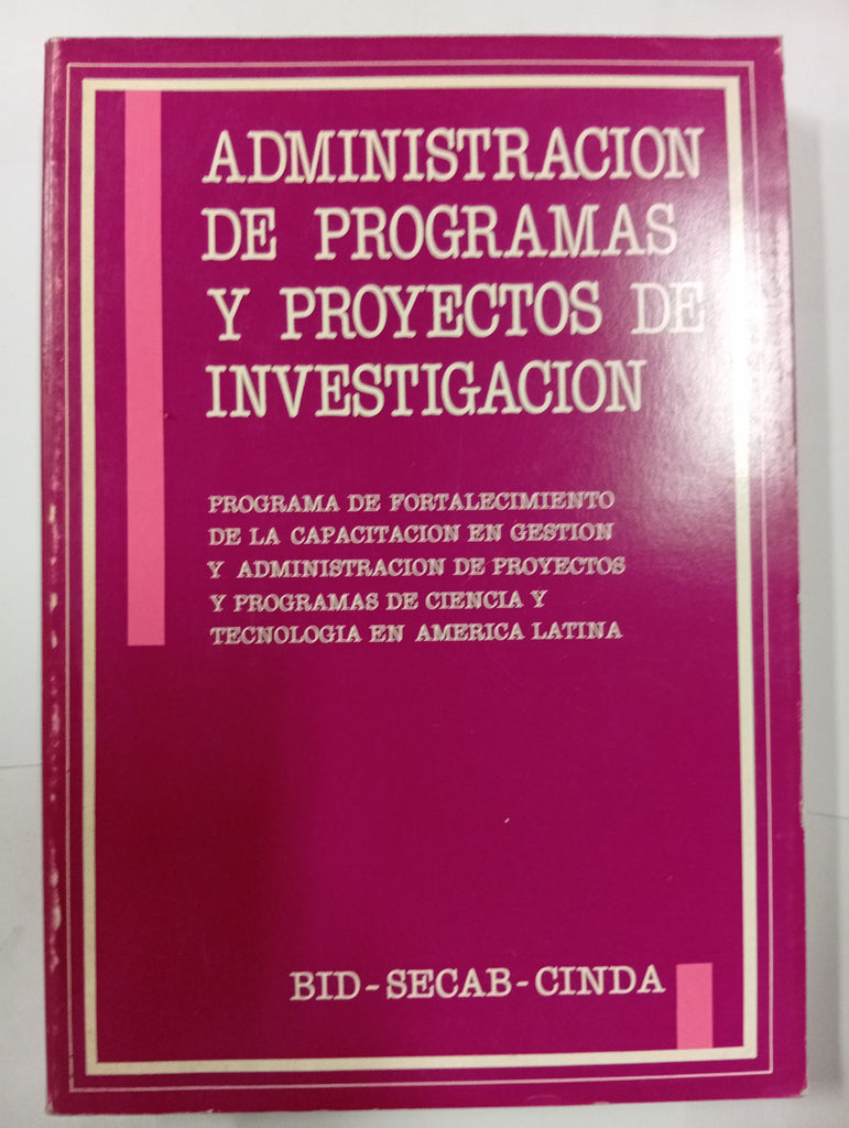 Administración de programas y proyectos de investigación