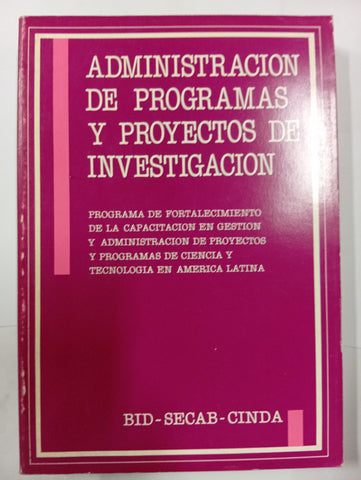 Administración de programas y proyectos de investigación