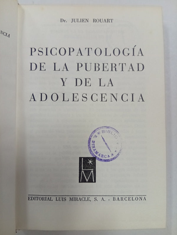 Psicopatología de la pubertad y de la adolescencia