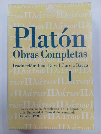 Platón: Obras Completas (Tomo I)