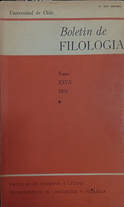 Boletín de Filología. Tomo XXVII – 1976
