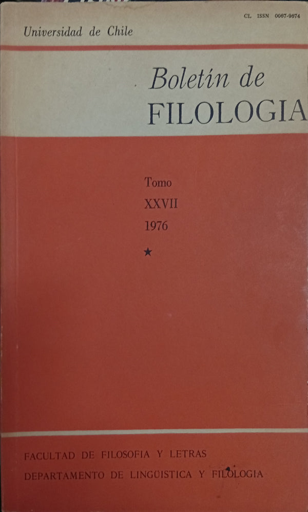 Boletín de Filología. Tomo XXVII – 1976