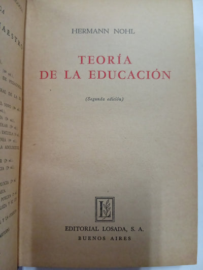 Teoría de la Educación