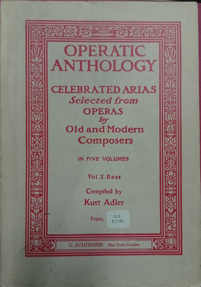 Operatic Anthology – Celebrated Arias Selected from Operas by Old and Modern Composers. Vol. V – Bass (Bajo)